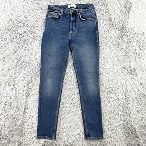 Reformation Jeans Women's 27 Serena High Skinny Distressed‎ Button Fly Preppy